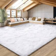 Merry Christmas Winter Soft Plush Shag Rug 5x7, Ultra Fluffy Rug For Living Room Bedroom, Non-Slip Fuzzy Large Area Rug For Living Room, Carpet For Girl Boy Kids, Modern Indoor Home Decor Aesthetic, Black - 白色 - 查看 5