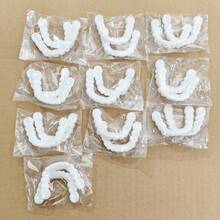 4pcs White Denture Set For Men & Women , Comfortable & Easy To Clean, Perfect For Daily Use & Parties, Yellow & Uneven Teeth Cover, Everyday Denture Set