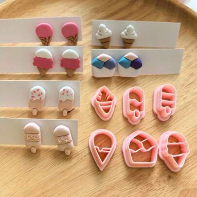 قوالب قطع الطين البوليمري لصنع أقراط الحلوى الصغيرة، أدوات صنع المجوهرات اليدوية والديكورات المصنوعة يدويًا