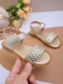 Fashionable Gold Flat Sandals, Suitable For Parents And Children, Perfect For Holiday Parties - Gold - View 3