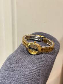 1 件酒桶形钻石镶嵌路浮雕金色表盘石英表，适合女士，时尚，适合日常佩戴，生日，派对，波西米亚风格，适合日常佩戴 - 金色 - 查看 6