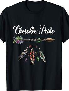 Camiseta con plumas del orgullo cherokee - Estilo 19 - Ver 1