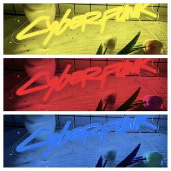 赛博朋克 LED 霓虹灯 - USB 供电，壁挂式游戏装饰灯，带开关控制，适用于卧室、宿舍、男人窝和游戏派对