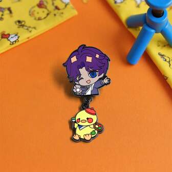 1pc Cartoon Character Peripheral Enamel Pin Badge Cute Yellow Duck Pendant Accessory, Gift Brooch, Used For Backpacks, Fashion Accessories, Clothing Decoration, Holiday Gifts, Suitable For Men And Women Christmas