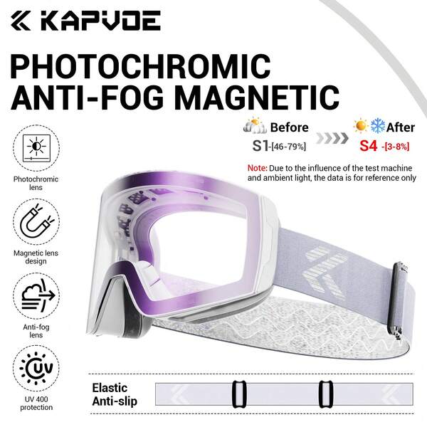 KAPVOE Gafas deportivas KAPVOE para esquí y snowboard para hombres y mujeres, gafas de esquí con protección antivaho y magnéticas