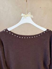 Women Sweaters - 巧克力棕 - 查看 4