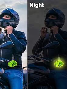 10 piezas Llavero reflectante con forma de coche lindo, adecuado para equipaje, mochilas, llaveros - Accesorio duradero para viajes nocturnos y actividades al aire libre