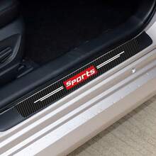 4Pcs Carbon Fiber Style Door Sill Protectors - Sport Anti-Scratch Protective Strips, Waterproof Door Edge Trim For Most Cars, SUVs, Trucks - Universal Fit For BMW, Mercedes, Audi, Etc., Suitable For All Cars - Easy To Install Exterior Accessories - Multicolor - View 8