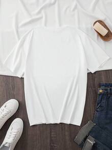 1 camiseta gráfica con estampado digital para hombre Grande, gota, amarillo, texto Camiseta casual de cuello redondo y manga corta. Camiseta de algodón ligera para las cuatro estaciones, lavable a máquina, no lavar en seco. - Blanco - Ver 2