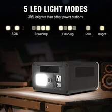 Hepway Portable Power Station 600W Peak, Solar Generator (288Wh/90000mAh) LiFePO4 Battery Solar Power Bank With 5 Ultra-Bright LED Light Modes & 3-Ways To Charge, Lightweight 7.4 Lbs Large Capacity QC3.0 PD 100W 8 Ports Fast Charging Power Station With 2x300W AC Outlets For Outdoor Drone Camping Fishing RV Travel And Home Emergency CPAP Backup Power Charger(Gray, Solar Panel Not Included, US Plug) - 查看 6