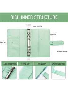 A6 Zipper Cash Envelope Binder For Budgeting And Saving, Budget Planner With Cash Envelopes, Suitable For Savings Challenge - Black - View 7