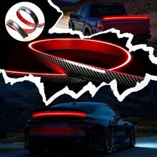 Barra de luces traseras LED de 1 pieza, 120 cm (48 pulgadas) - Luz de carreras roja de alta intensidad para autos, camionetas y SUV con carcasa de fibra de carbono, efecto cinta y montaje cableado de 12 V CC - Montaje adhesivo/con enganche fácil para conducción nocturna y estilo, 12 V, cableado, sin baterías - Luz trasera - 1,2 m - Ver 2