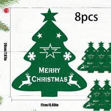 4pcs/8pcs Christmas Tree Cutlery Holders Felt Fork Knife Pocket Tableware Decoration Holder Bags Xmas New Year Party Dinner Table Decor - Multicolor - View 12