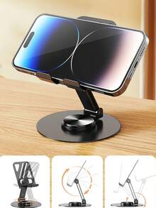 Nuevo soporte giratorio de metal para teléfono móvil, soporte de escritorio multifuncional, perezoso, portátil, plegable y antideslizante para tableta