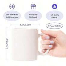 1pc, 11OZ, Personalized Coffee Mug - Gift For Women, Personalized Custom Letter Name Coffee Mug - Design Custom Cup, Ceramic Cup, Novelty Mug, Tea Cup, Summer And Winter Drinkware, Birthday Gift, Family Party Gift, Holiday Gift - Multicolor - View 6