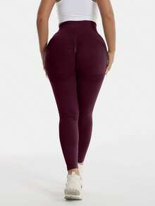 TNTOR 大码高腰提臀健身裤，高弹速干紧身打底裤，蜜桃臀中腰瑜伽黑色裤，高腰设计收腹，适合锻炼、骑行、健身爱好者春季穿着 - Bold Plum - 查看 7