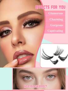 240/232PCS DIY Lash Extension Kit Individual & Cluster Lashes 10-16mm Mixed Lengths With Glue Sealant Tweezers For Daily & Party Makeup Faux Mink Material Soft Texture Ultra-Thin Band Ultra-Lightweight Long-Lasting - Black - View 6