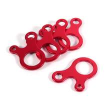 Set de 10 tensores de cuerda de aluminio para toldo de camping, ganchos para colgar y asegurar, accesorios resistentes y fáciles de instalar. - Rojo - Ver 4