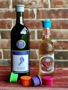 Silicone Wine Stopper Wine Bottle Cap Silicone Bottle Cap Reusable Silicone Wine Stoppers Wine Corks For Glass Bottles To Keep Wine Fresh Seal Wine Bottles Reusable Beer Bottle Caps Wine Preservers Non-Leakage Wine Bottle Cap Keeper Seal Beer Drink Champagne Bottle Cap Bar Accessories - Multicolor - View 6