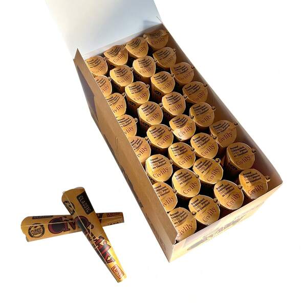 König Größe: 96 Kegel /1 1/4 Größe 192 Kegel - 32 Packungen mit je 3 Kegeln - Rawthentic vorgerollte Zigarettenpapiere & Filter, 1/2/4/8/32 Packung