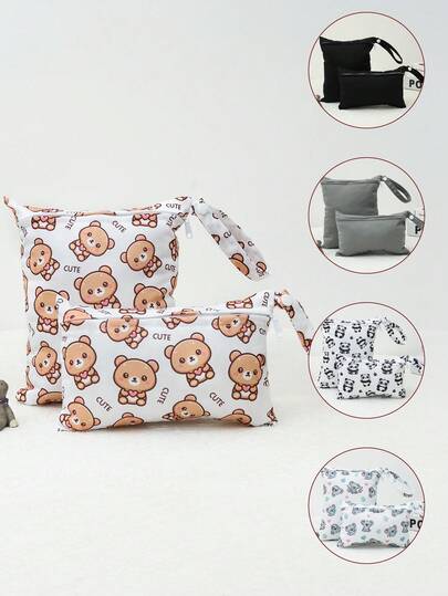 2pcs Waterproof Baby Diaper Bags Portable Travel Storage Bags For Clothes, Swimwear