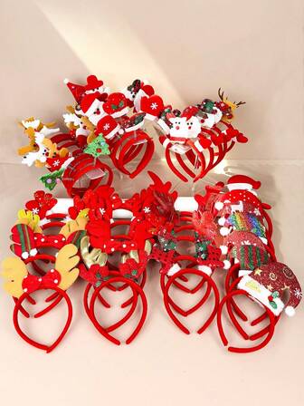 1/3/6/12/18/24pcs 2025 New Christmas Headband Set, 40+ Assorted Christmas Headbands With Cute Reindeer, Santa Claus, Santa Hat And More Elements, Suitable For Christmas, Parties And Daily Use, Christmas Gift