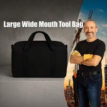 1 حقيبة أدوات قابلة للطي، حقيبة تخزين أدوات يدوية، حقيبة تخزين واسعة الفم، صندوق أدوات كهربائي، حقيبة تخزين متعددة الوظائف، متوفرة بأحجام متعددة