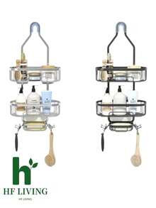 Estantes Organizador Ducha Y Jaboneras Accesorios Para Baño MODELO 1 - Plateado - Ver 1