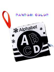 柔软布书婴儿书籍布书适合婴儿幼儿，高对比度黑白皱纹可水洗早期教育礼物