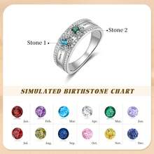 1pc Personalized Mother's Ring, Grandmother Mother's Day Gift, Mom Birthday Birthstone Ring, Bridesmaid Gift, Customized Jewelry, Gift For Mom