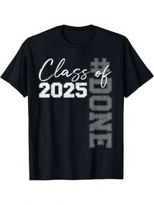 Camiseta divertida de graduación de la clase de 2025 para graduados de 2025 - Negro - Ver 1
