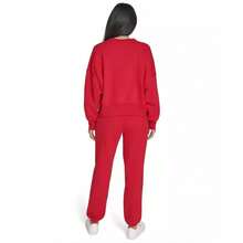 Calvin Klein Women's Performance Flocked Logo Pull-On Sweatshirt | - 紅色 - 查看 5