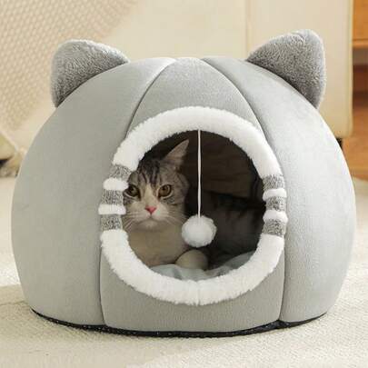 PETSIN 1 PC Cat Bed Kitten Bed, Washable Cat Beds For Indoor Cats, Super Soft Pet House For Puppy And Kitten With Anti-Slip Bottom