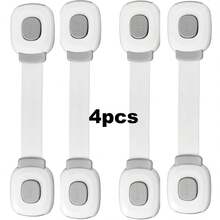 4 pièces Serrure pour enfants grise, serrure adhésive pour tiroir, réfrigérateur, porte de four, serrure de toilette sans perçage, serrure multifonctionnelle pour meubles et cuisine