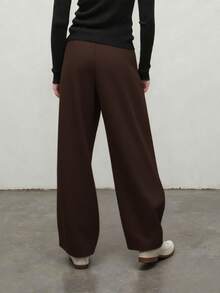 Womens Wide Leg Sweatpants High Waisted Baggy Pants Fashion Teen Girl Drawstring Athletic Joggers Fall Winter Clothes For Women - 棕色 - 查看 7