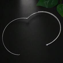 1pc Men's Fashionable Rhinestone Circular Choker Necklace, Versatile Minimalist Collarbone Chain Accessory - Multicolor - View 6
