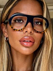 1pc Retro Fashion Oversized Non-Prescription Glasses Unisex Glasses, High-Quality Versatile Everyday Wear