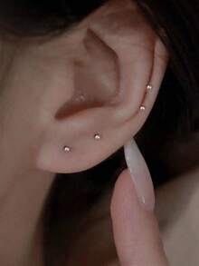 2/4pcs Minimalist Stainless Steel 4-Prong Cubic Zirconia Stud Earrings, Butterfly Clasp Earring Plugs, 2mm Shiny Synthetic Zirconia Cartilage Earrings, Hypoallergenic Small Earrings For Healed Piercings, Unisex Design Suitable For Daily Wear, Suitable For Various Piercings. Jewelry Gift