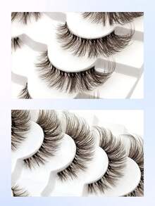 Asiteo 6 Paar braune Katzenauge Wimpern, natürlich augenöffnende Wimpern, flauschige, weiche gekreuzte Kunstmink Wimpern, angenehm zu tragen, geeignet für tägliches Make-up, wiederverwendbar - Katzenaugen Wimpern - Übersicht 5