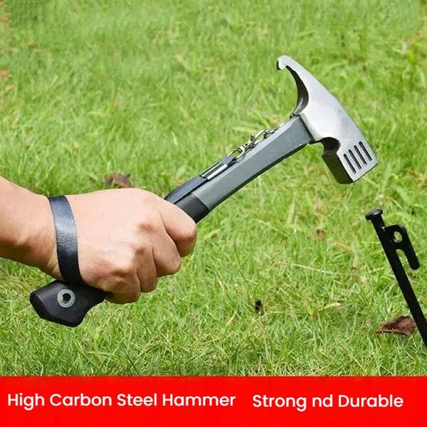 Heavy Duty Camping Mallet With Hanging Strap - Multipurpose Tool For Outdoor Camping, Car Camping And Practical Use, Camping Gear, Car Camping Accessories, Sturdy Construction, Durable Structure, Outdoor Essential, Available In 3 Colors