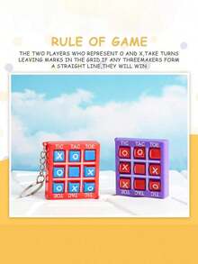 4pcs-Tic-Tac-Toe Keychain Shower Party Favor Keychain Birthday Party Favor Goodie Bag Filler Kids' Box Prize Party Filler Party Games (Favorite Boys And Girls) - 彩色 - 查看 7