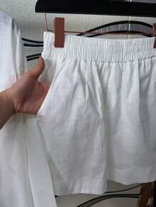 Imported Women's Linen Set / Button / Lining / / Women's - White - View 2