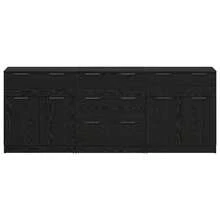 vidaXL Sideboard 3 Stück Schwarz Eichen-Optik 60 x 30 x 70 cm