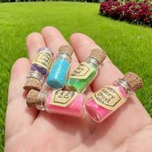 5 件迷你仙女闪光瓶 - 装有彩色闪光的迷你玻璃瓶，配有软木塞，适合生日、毕业典礼、婚礼、生日派对