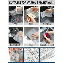 10/5pcs Magic Cleaning Cloth Thickened Double -Sided Metal Steel Wire Rags Kitchen Dish Pot Washdishing Cloths Towel Clean Tools - Bạc - Xem 5