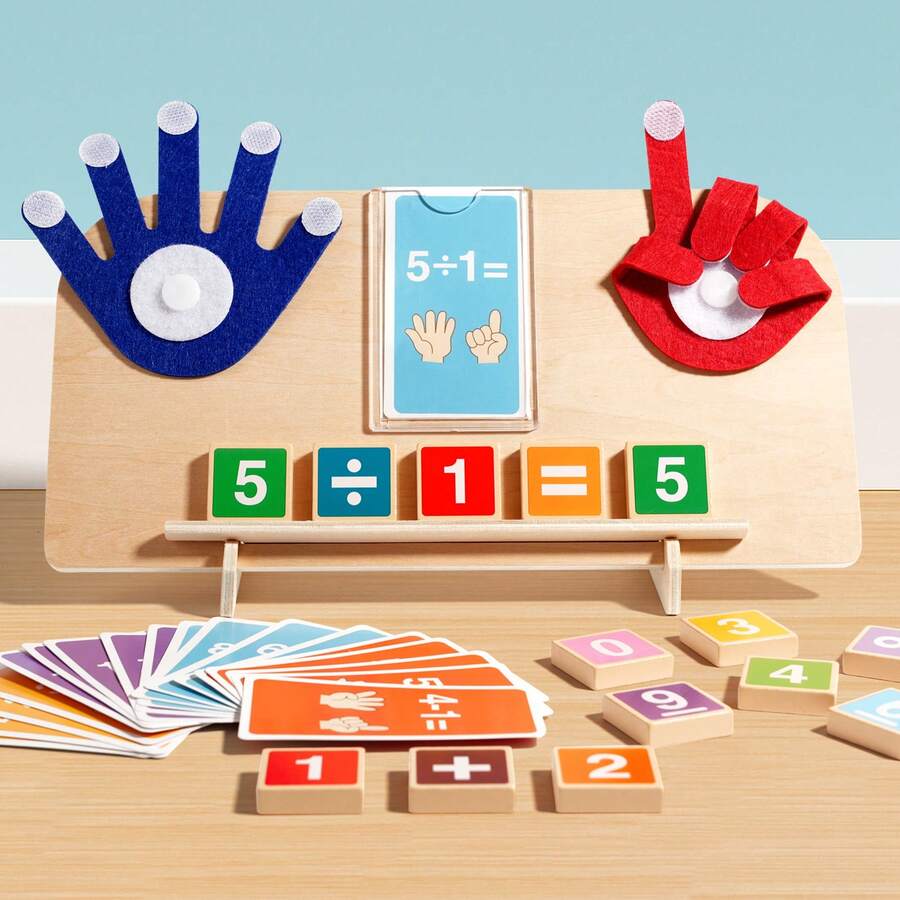 The Latest Wooden Arithmetic Learning Board For Children Over 3 Years Old - Teaching Toys With Number Blocks And Math Operation Cards, Interactive Addition And Subtraction Cognitive Tools, Early Use.