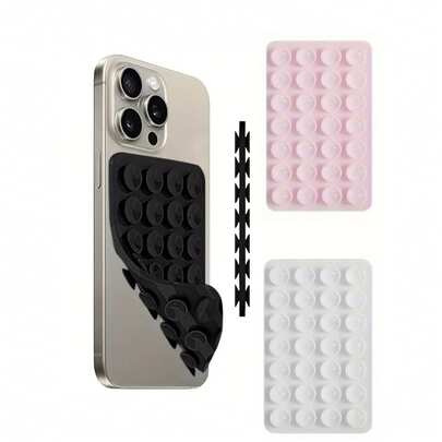 1 miếng dán chống trượt dày 28 chấm hai mặt, phù hợp với hầu hết các loại điện thoại - Đế hút silicon bền, có thể dán trên kính ô tô, sử dụng trong phòng tắm, lý tưởng để quay video và chụp ảnh, phụ kiện điện thoại