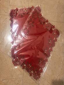 2 Stücke Weihnachtsdekoration, vintage Cut Out Wärmedämmung Platzset aus Untersetzer und Tischset, Hotel/Restaurant/Heim Esszimmermatte, rutschfeste Filz Tischdecke, Party Zubehör