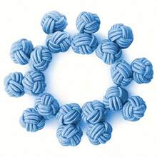 5 Pairs/Set Nylon Knot Fabric Cufflinks, Short Pattern, Classic Design, Suitable For Men And Women Shirts, Gift For Family And Friends, Work, Meeting, Daily Wear, Party And Festival, Black, Blue, White And Red Solid Colors