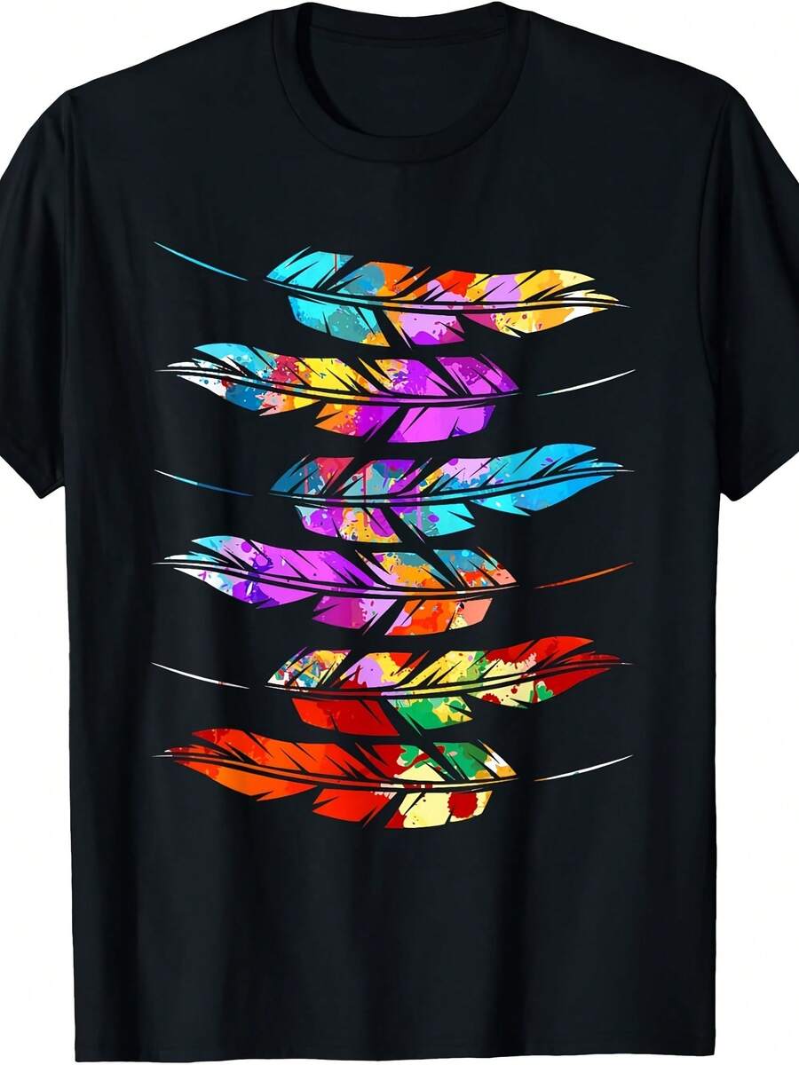 Colorful Feathers An Pride T-Shirt - Style 29 - View 1